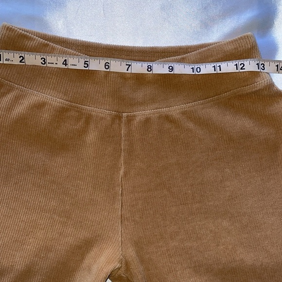 Lands End Tan Starfish Corded Velour Pants Elastic Waist Soft Flare Stretch XS - Picture 8 of 11